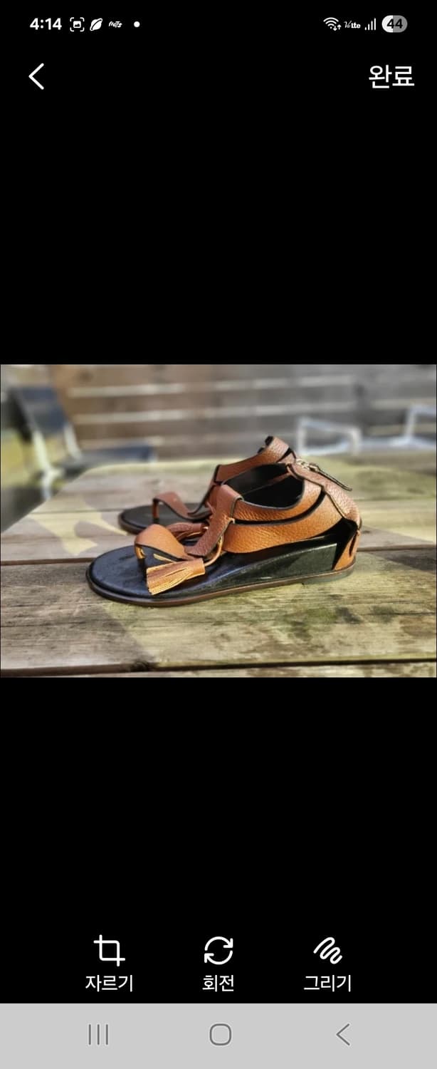 (새제품)데무 가죽 키높이 편안한 갈색 글래디 에이터 샌들225-235 상품이미지3