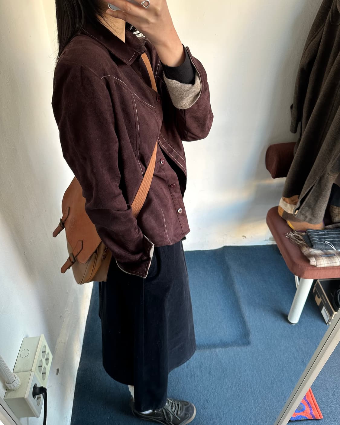 Vegan suede shirt 상품이미지1