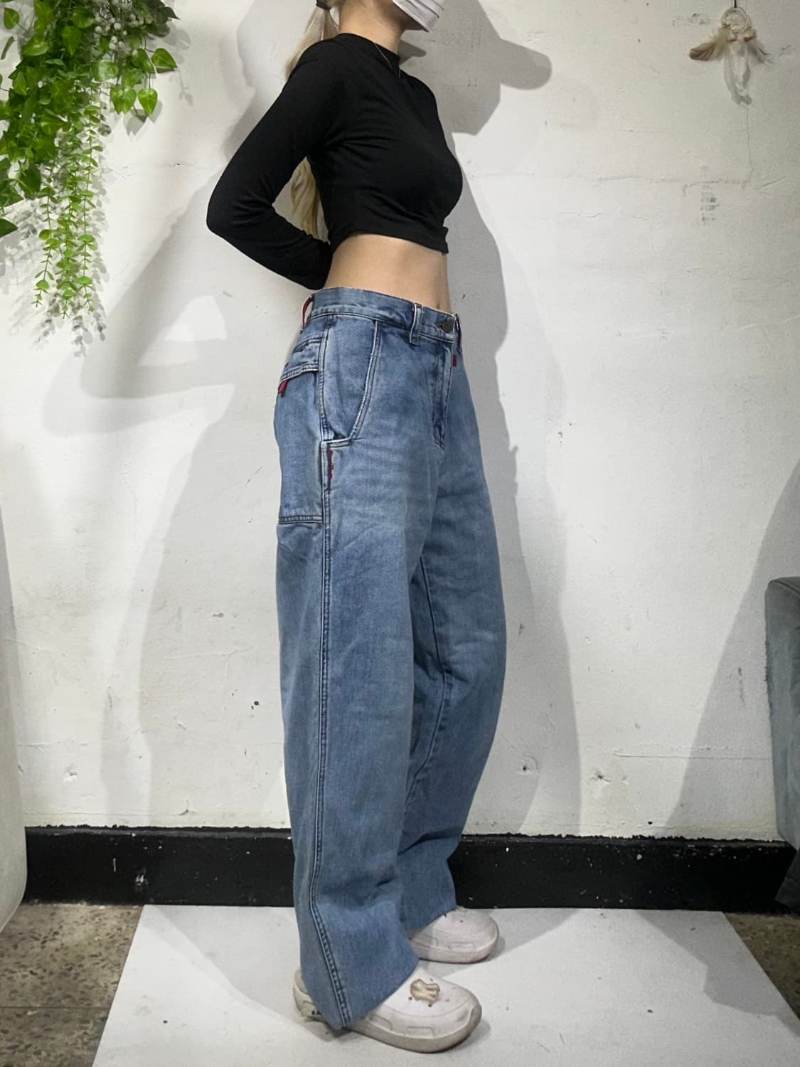 일본 빈티지 연청 C&J 카펜터 워크 데님 팬츠 자수 청바지  상품이미지1