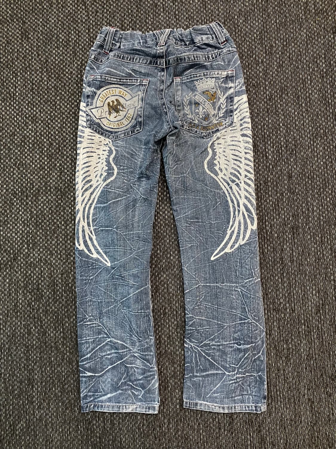 Y2K Back Wings Print Crack Pants 상품이미지5