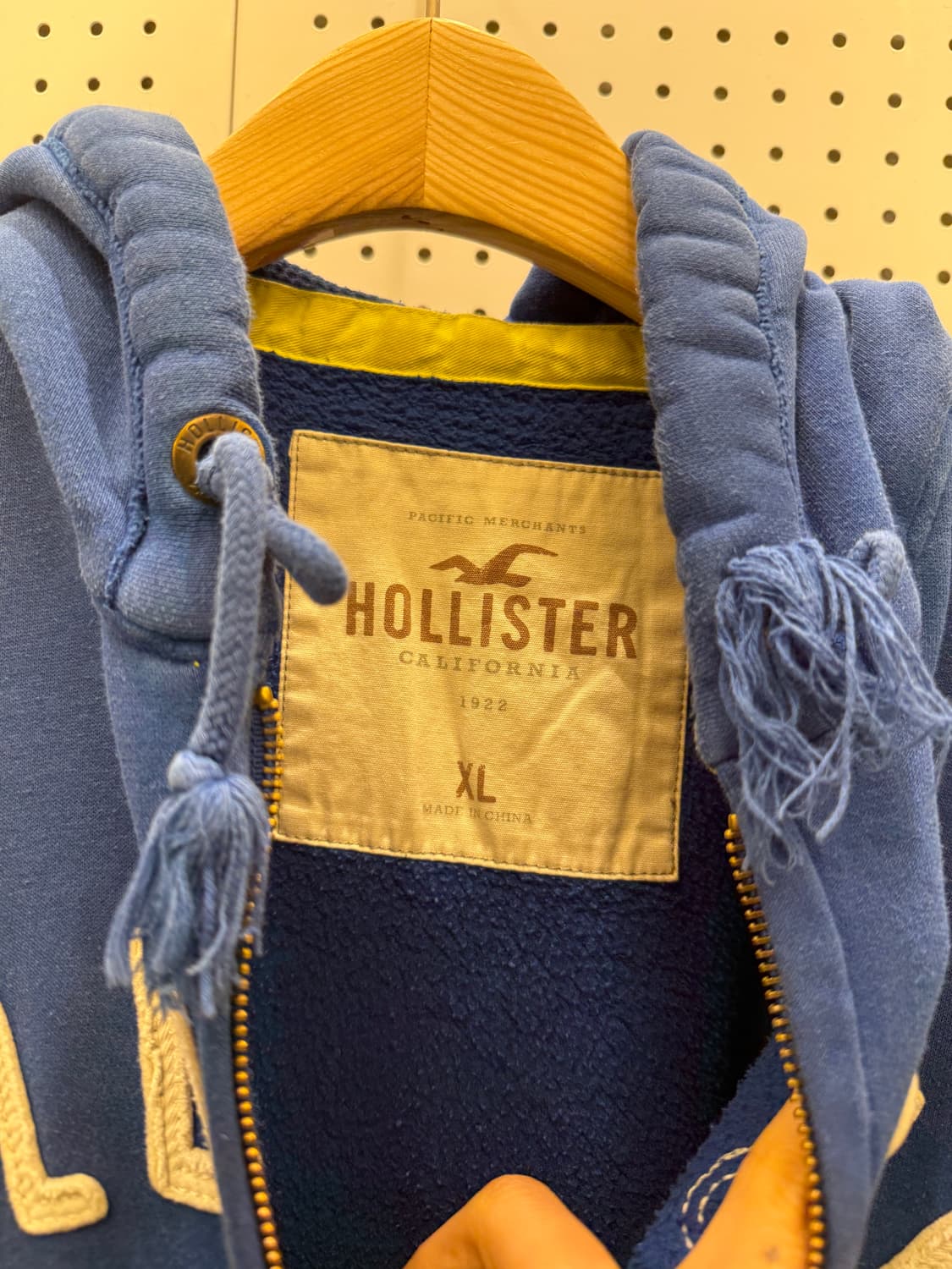 홀리스터 남성용 센터 로고 후드집업 블루 U1425 상품이미지5