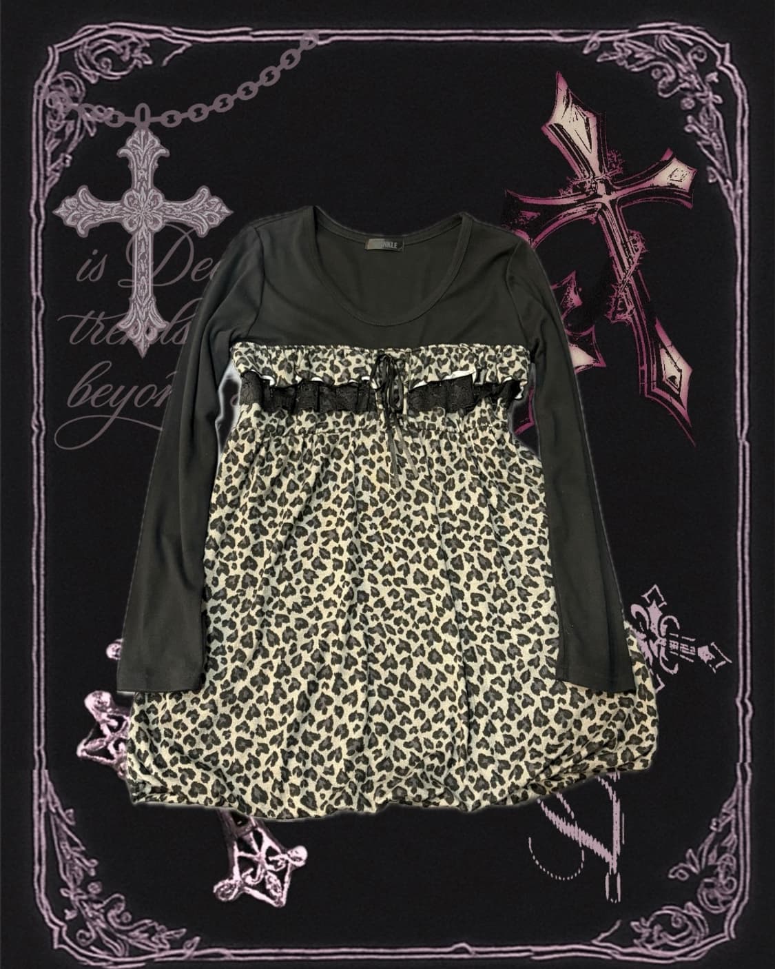 Onegyaru Leopard lace mini one piece 상품이미지4