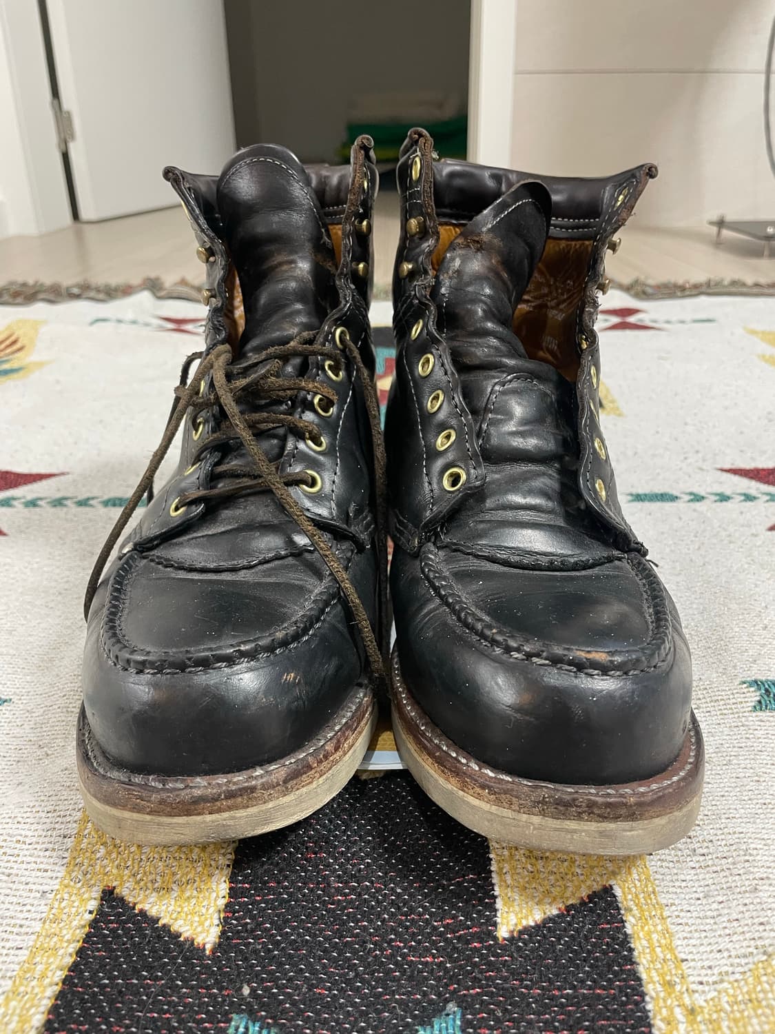 RRL 블랙 레더 워크 부츠(9) 상품이미지1