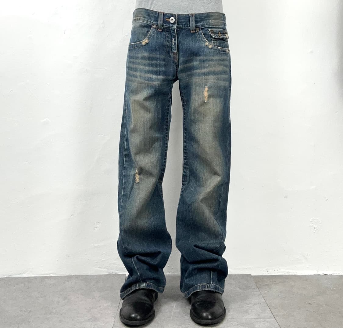 Heavy Washed Flap Pocket Denim Pants 상품이미지4