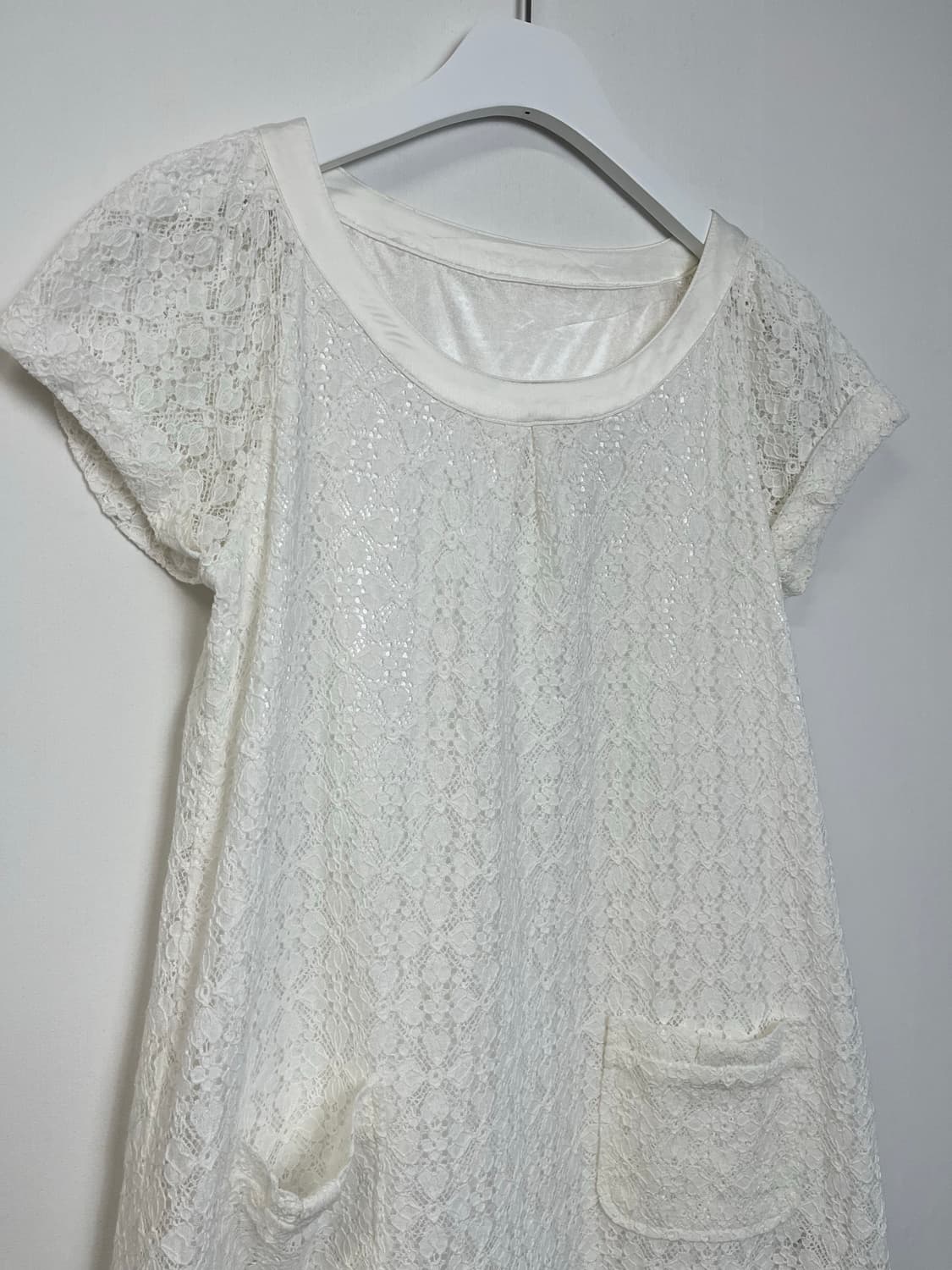 아이보리 레이스 라글란 탑 상품이미지2