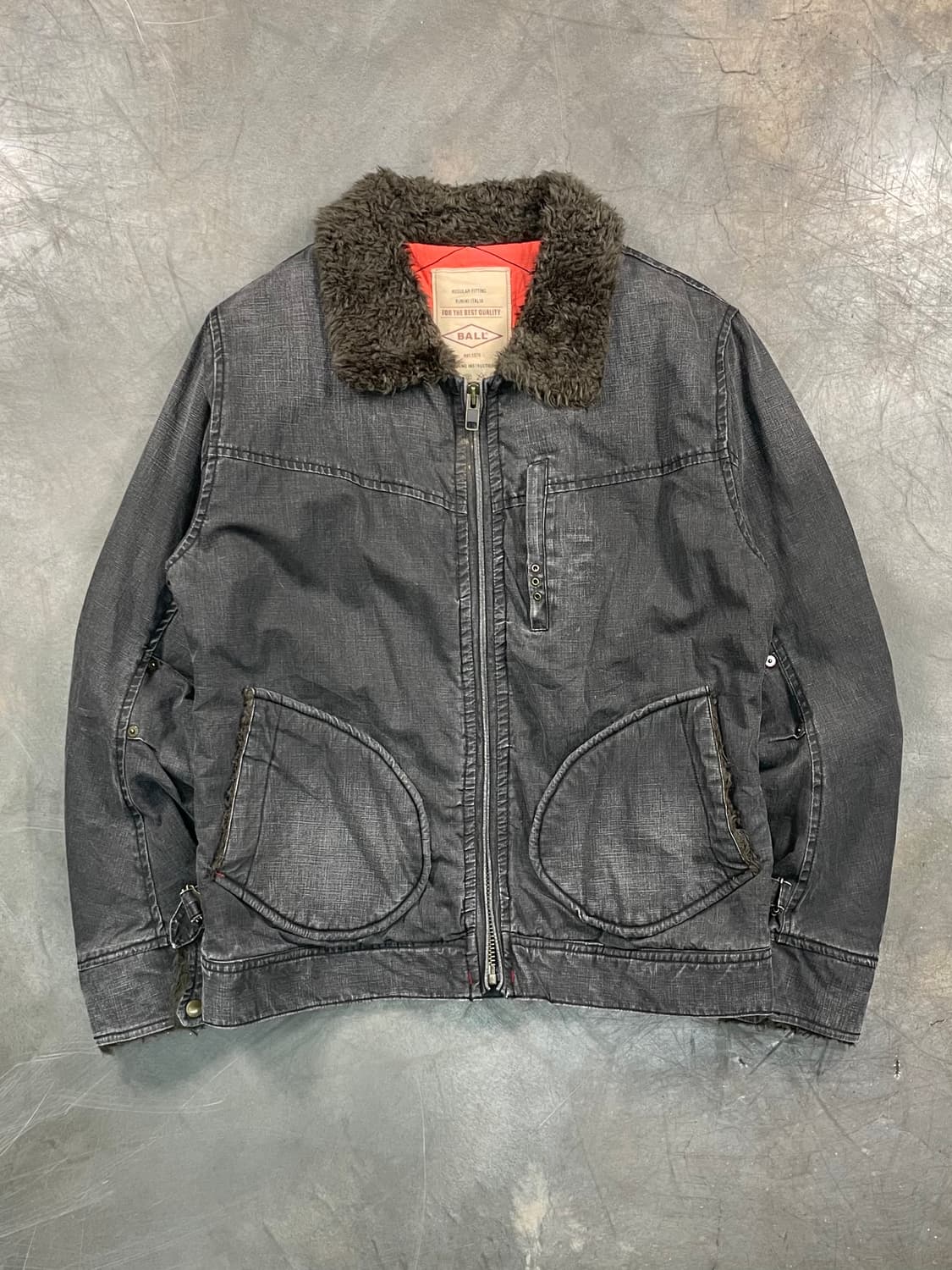 Ball 퍼 카라 데님 퀼팅 자켓 상품이미지1