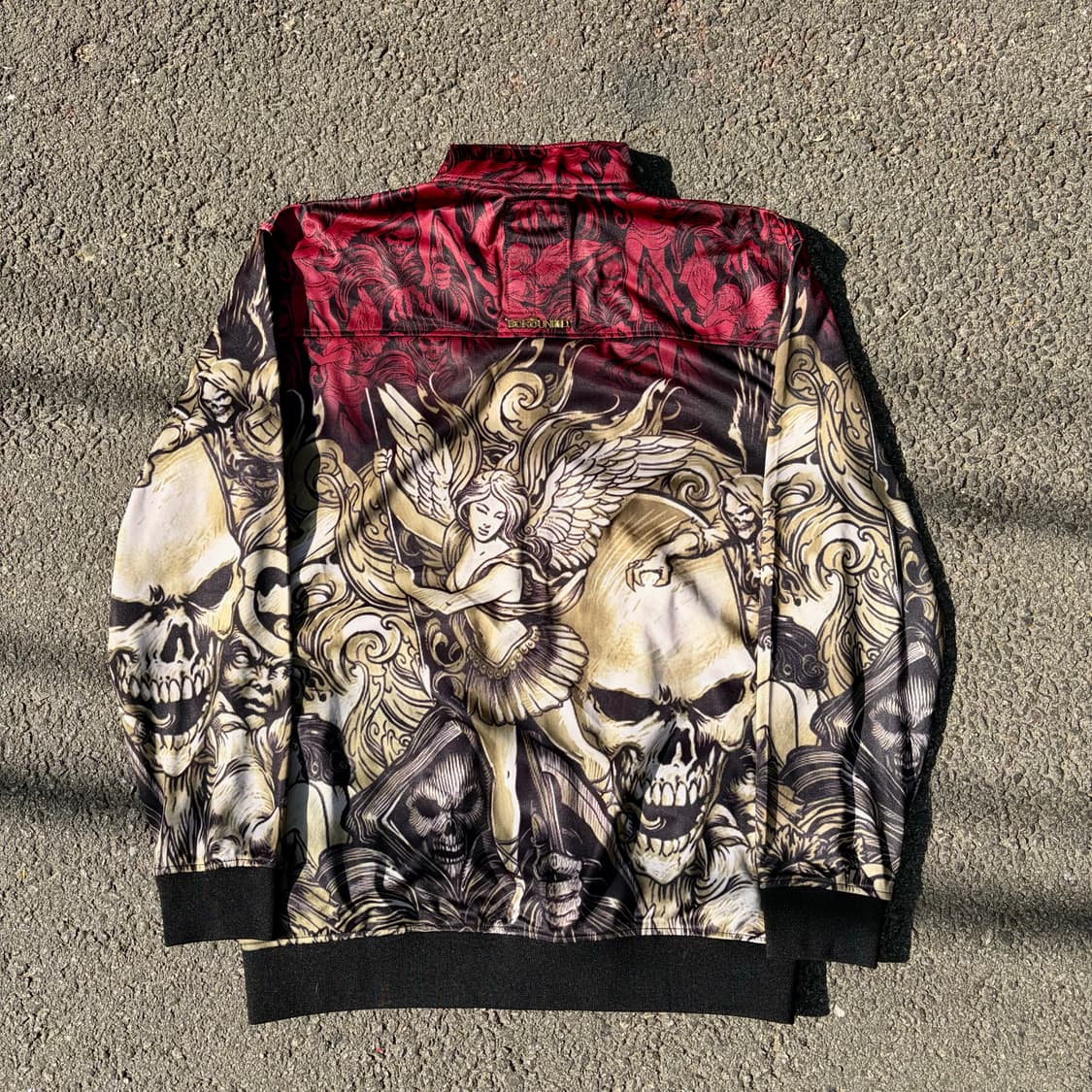 00s 에코 언리미티드 펑크 올드스쿨 해골 프린팅 오버핏 트랙탑 져지 L 상품이미지4