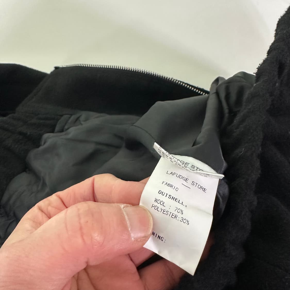 L 라퍼지스토어 블랙 오버핏 투웨이 울 블루종 자켓 상품이미지5