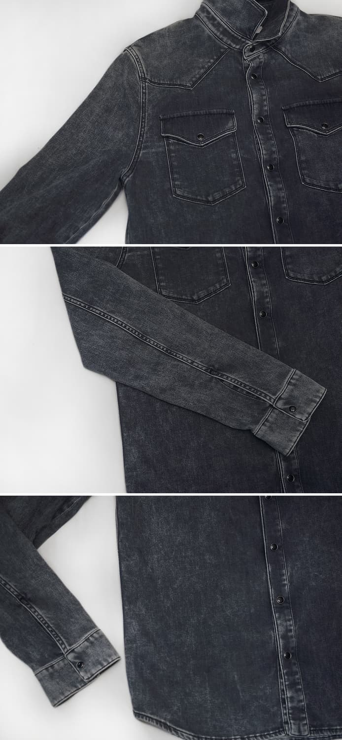 발렌티노 워시드 데님 웨스턴 셔츠 버튼 자켓 (48 / 100) 상품이미지7