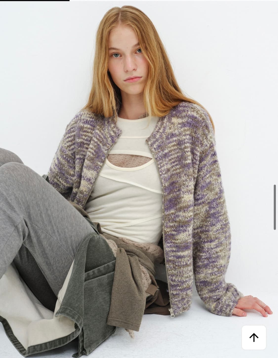 세릭 부클 니트 집업 상품이미지2