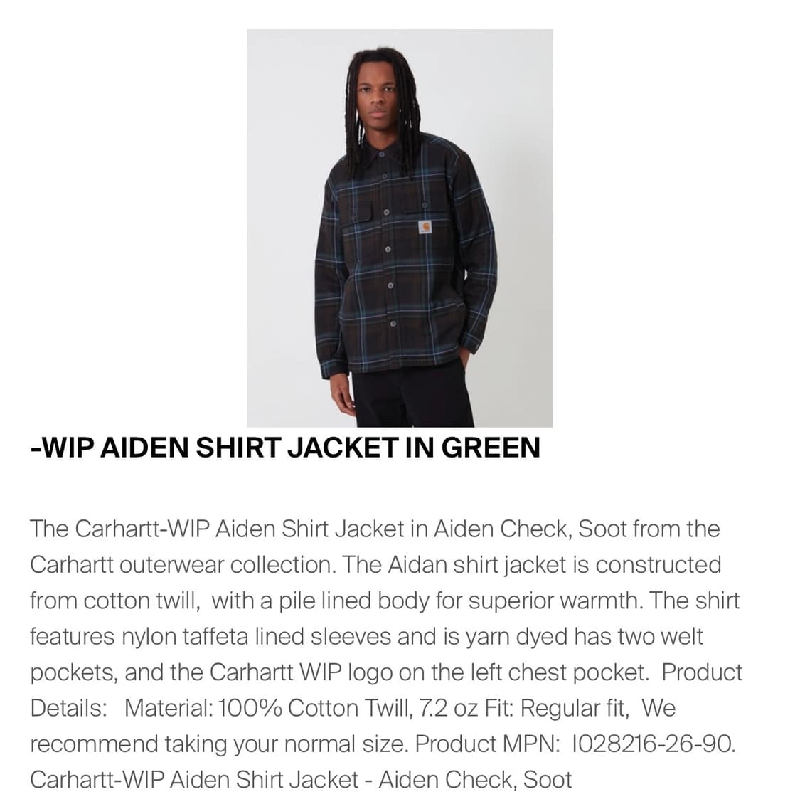 칼하트 Wip 에이든 체크 셔츠자켓(s) 상품이미지3