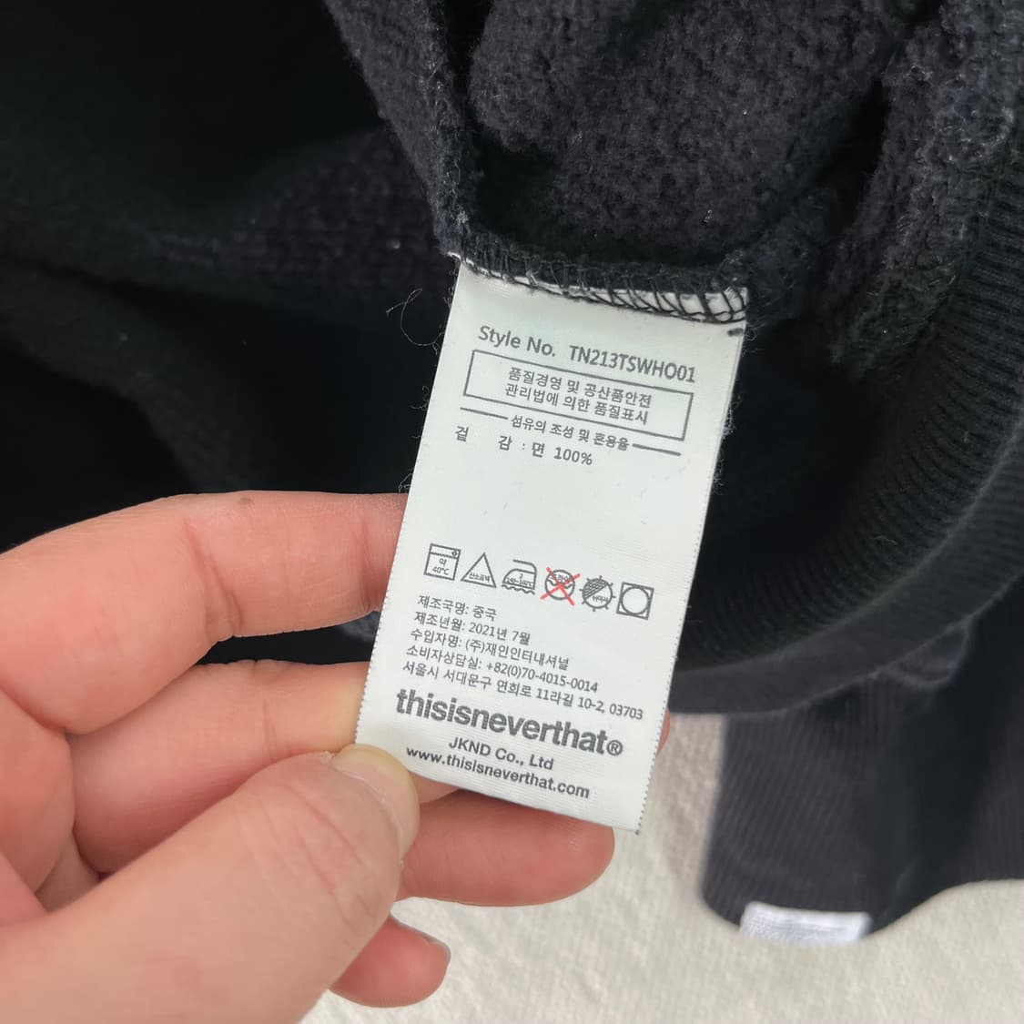 100 디스이즈네버댓 백로고 후드티  상품이미지7