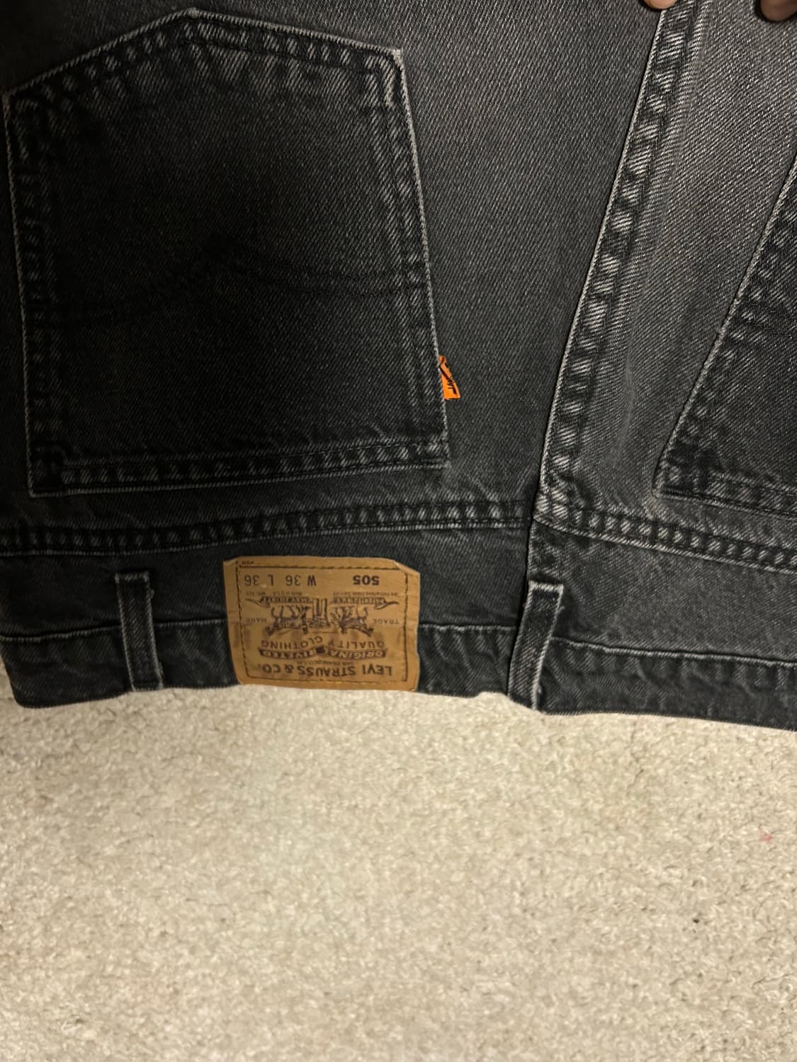 90s미제usa리바이스505 흑청 오렌지탭36/36 상품이미지3