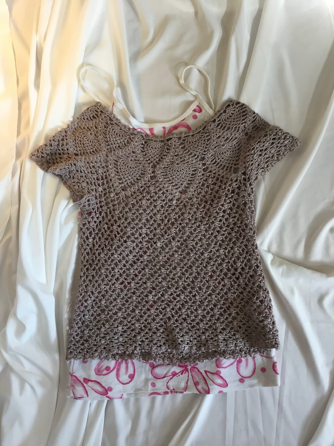 뜨개 펀칭 니트&꽃 나시 set 상품이미지2