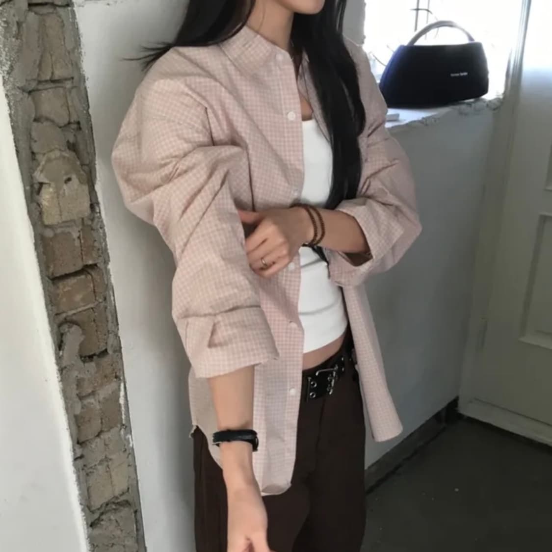 도심 Unisex 핑크 셔츠 상품이미지1