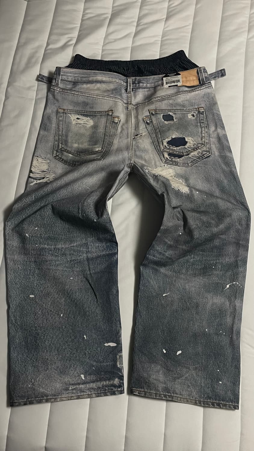 TROMPE-LOEIL LAYERED PANTS - BLUE   3사이즈 상품이미지2