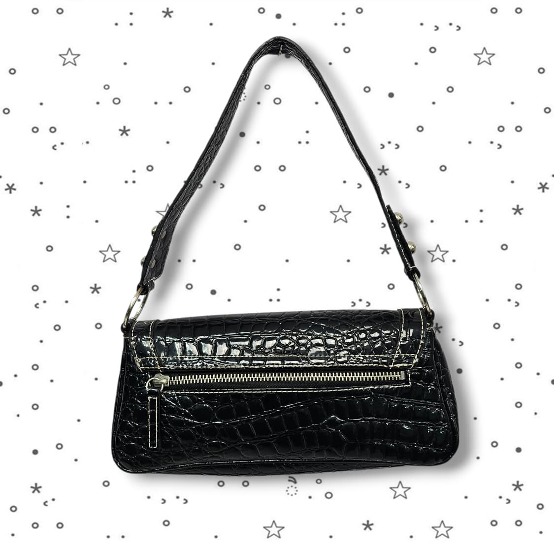 GUESS 게스 블랙 페이턴트 숄더백 상품이미지3