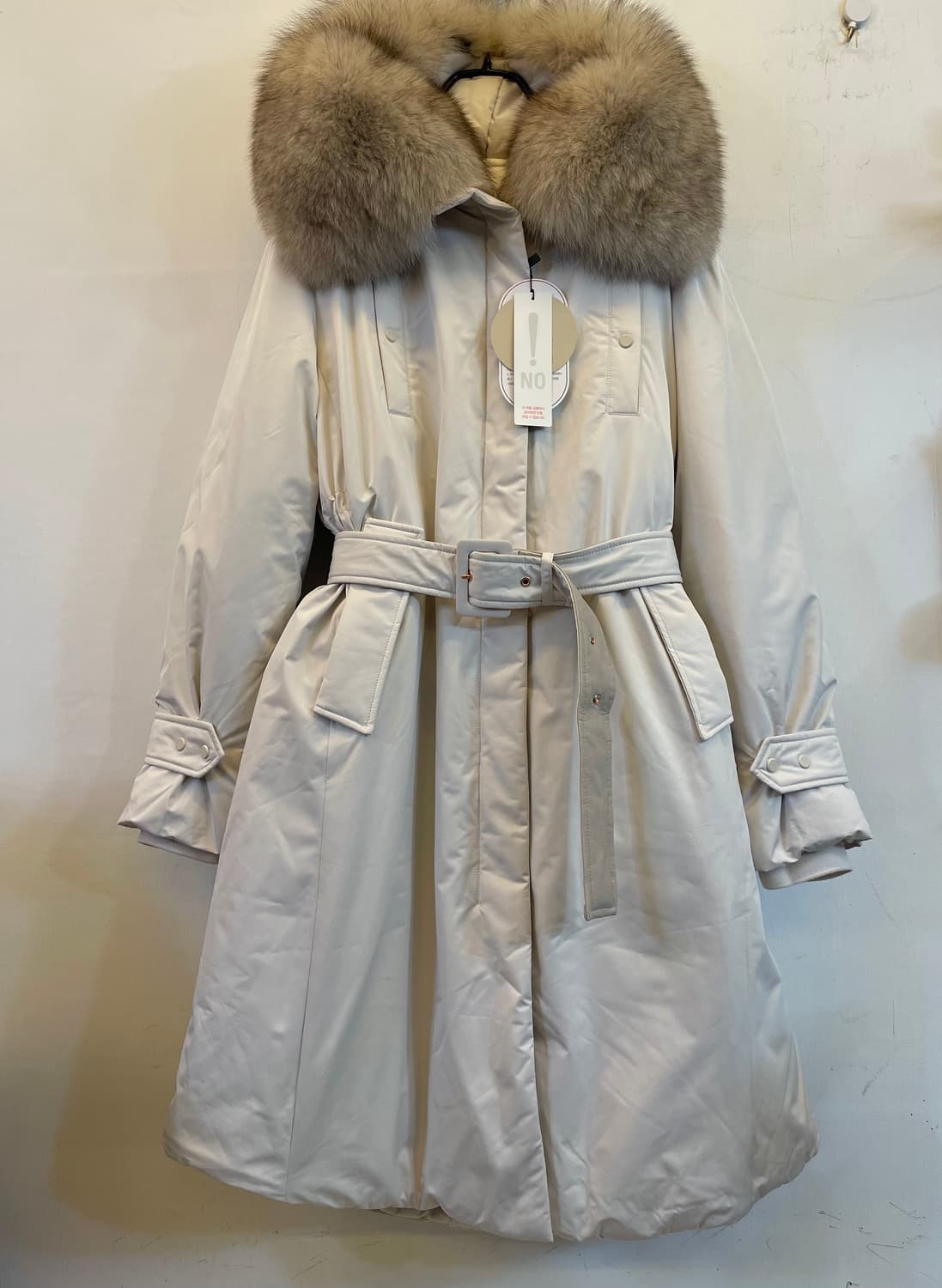 SJ와니 폭스퍼 여성 구스다운롱패딩88 새상품:) 벨트패딩코트점퍼자켓 상품이미지1