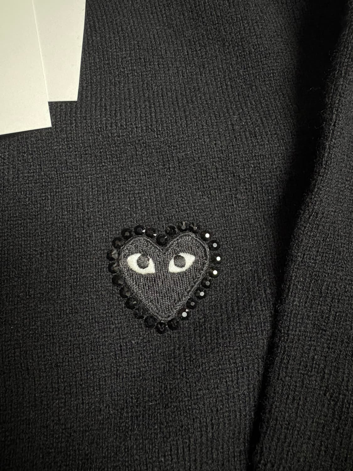 (새상품)25ss꼼데가르송 라인스톤 가디건 블랙 M사이즈 상품이미지1