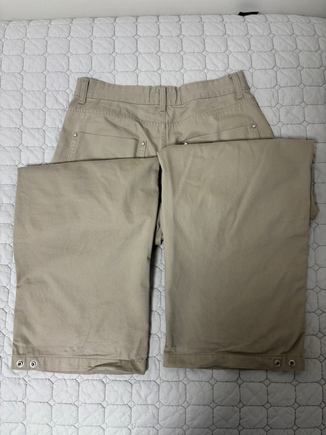 [2] 9999아카이브 쥬얼리 리벳 더블니 팬츠 베이지 상품이미지7