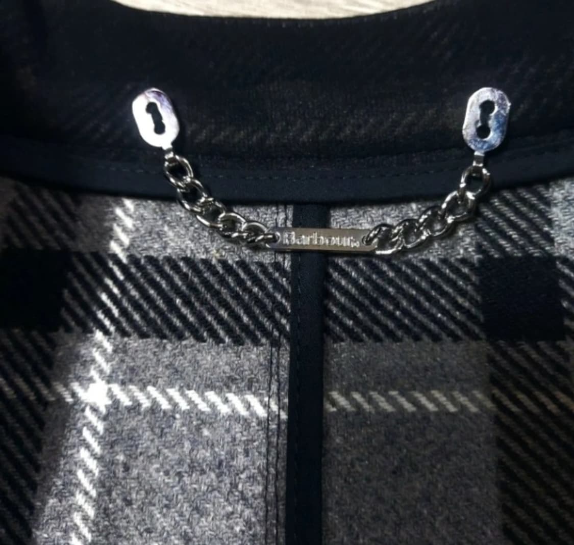 신품급 바버 인터내셔널 체크 라이더 자켓 상품이미지6