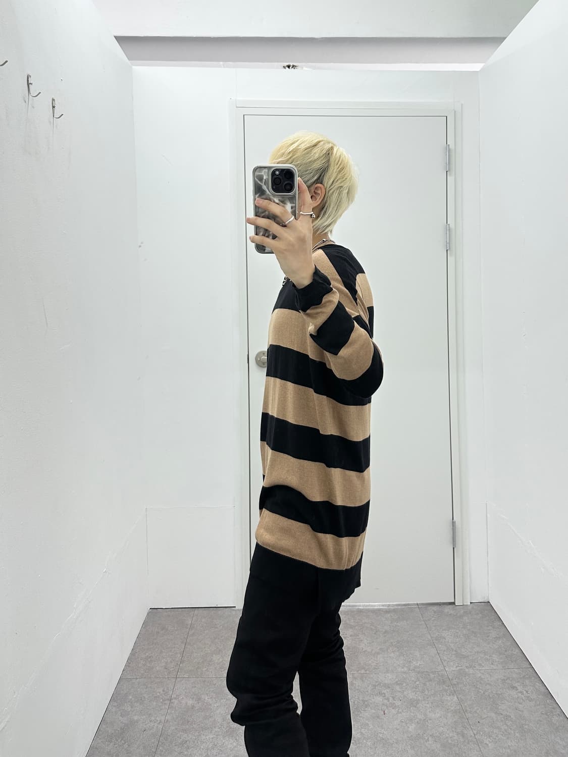 Untitled grunge stripe v knit  상품이미지1