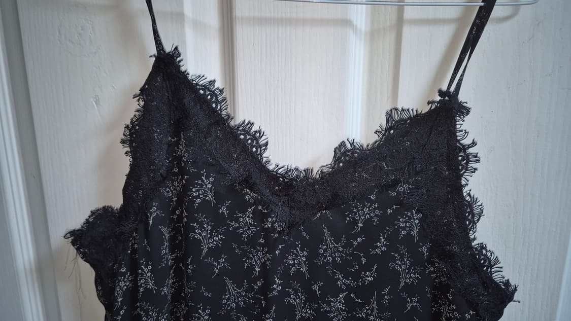 검정 잔꽃 롱 원피스 판매 상품이미지2