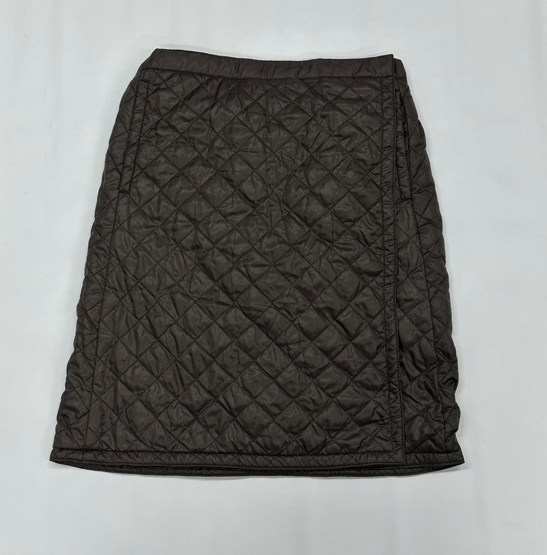 누빔 브라운 기모 패딩 랩 스커트 겨울 폭닥 사와코 그런지 히피 레이어드 상품이미지3