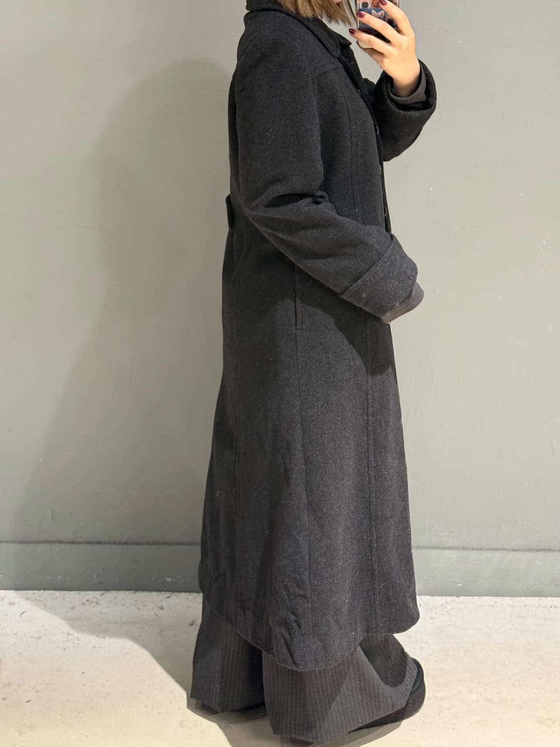 button point collar detail long coat 상품이미지4