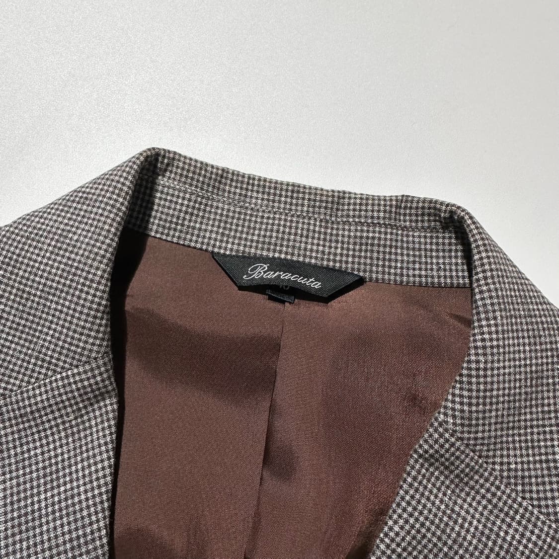 바라쿠타 린넨 코튼 하운드투스 체크 싱글 2B 블레이저 자켓 상품이미지4