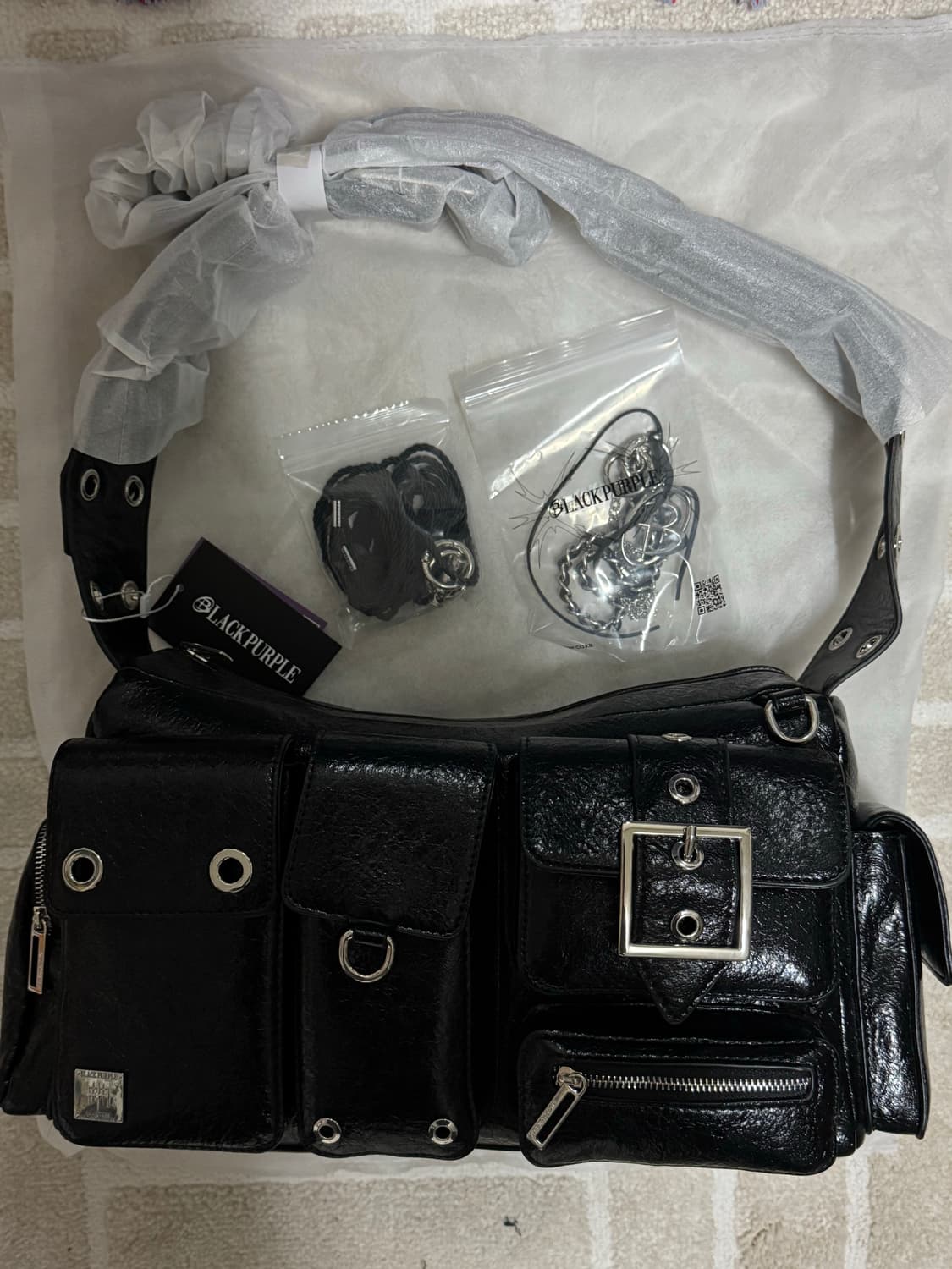 블랙퍼플 포트리스 백 블랙 (새제품) 상품이미지5