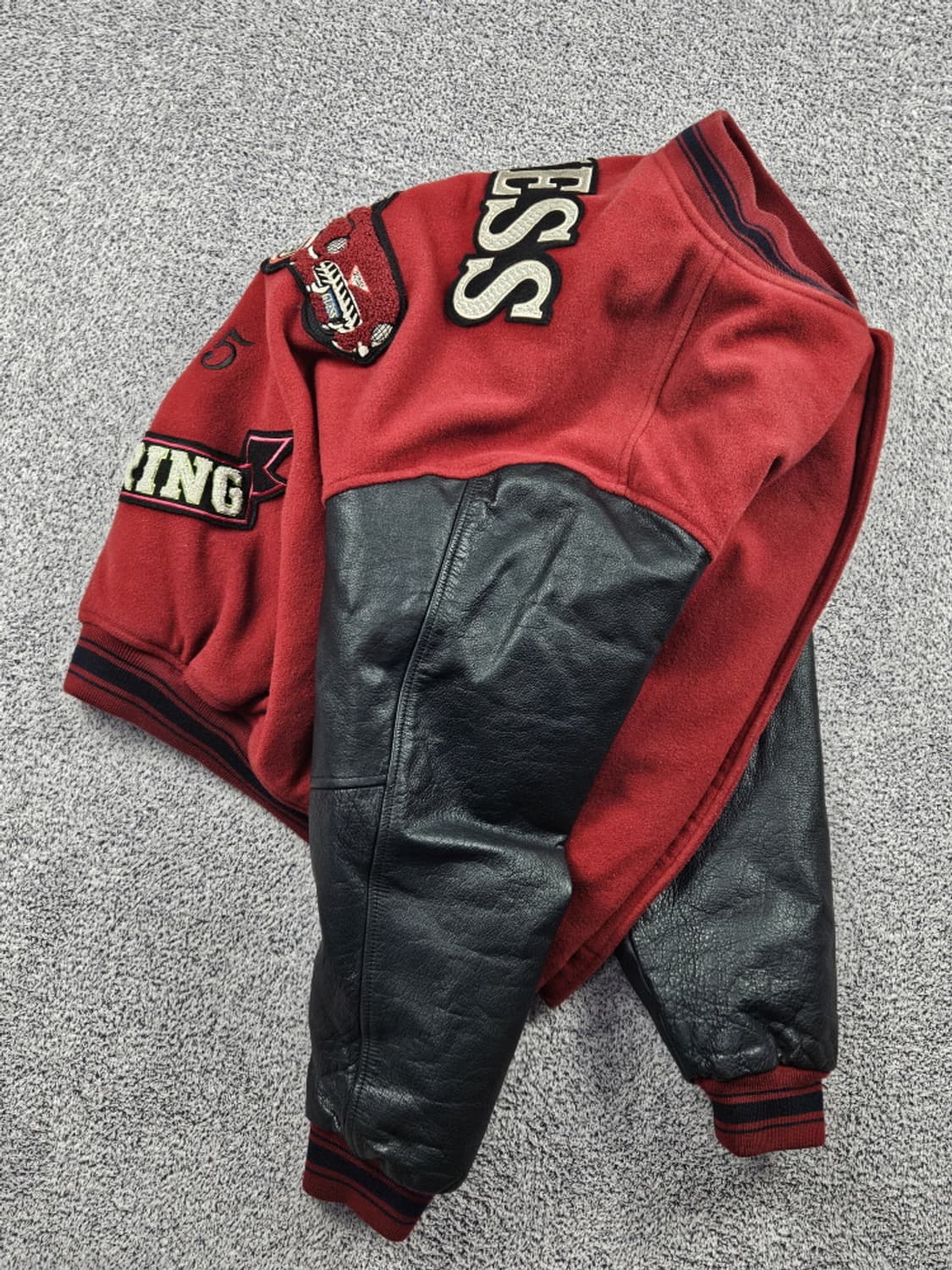 90's 게스 1955 투어링 배색 바시티 자켓 (100) / 10170 상품이미지5