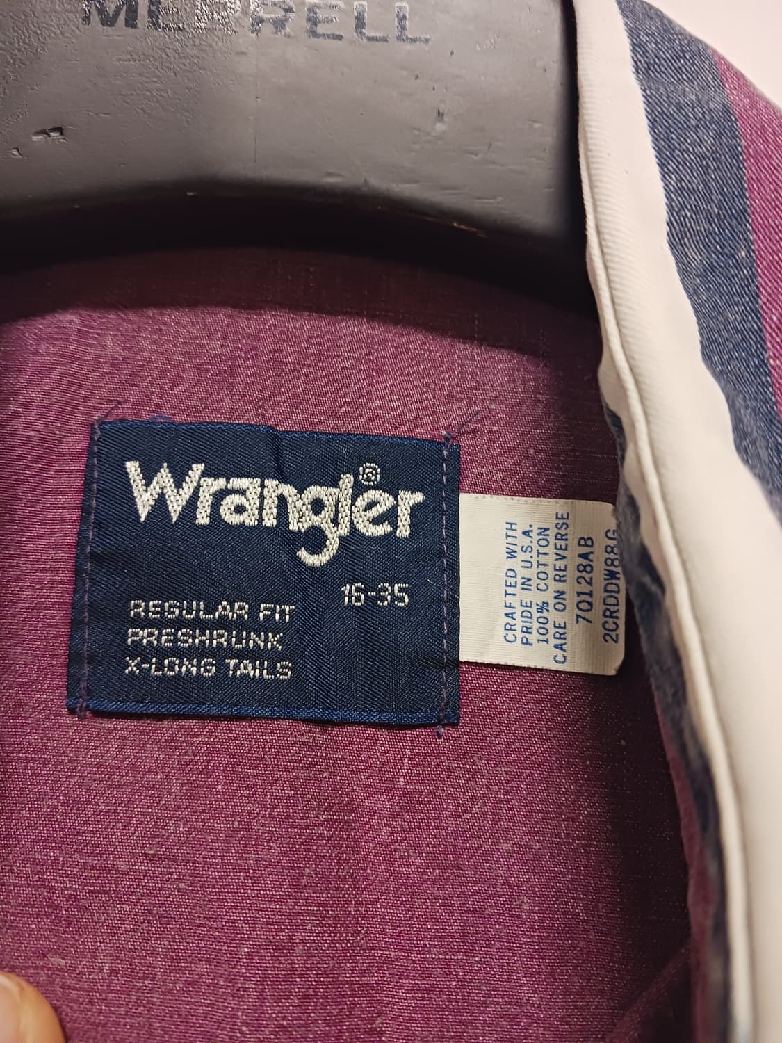 랭글러 90s 미국빈티지 브러시팝퍼 스트라이프셔츠 상품이미지2