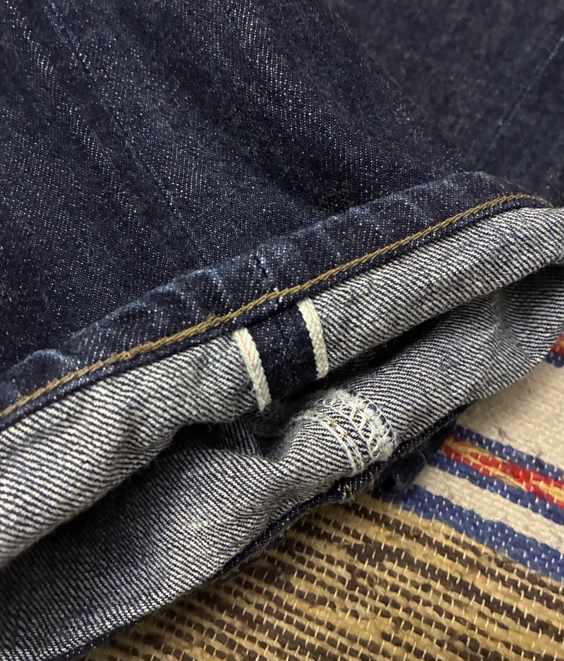 (32~33)유니온블루 5포켓 원워시 셀비지 데님 청바지 스트레이트핏 상품이미지5