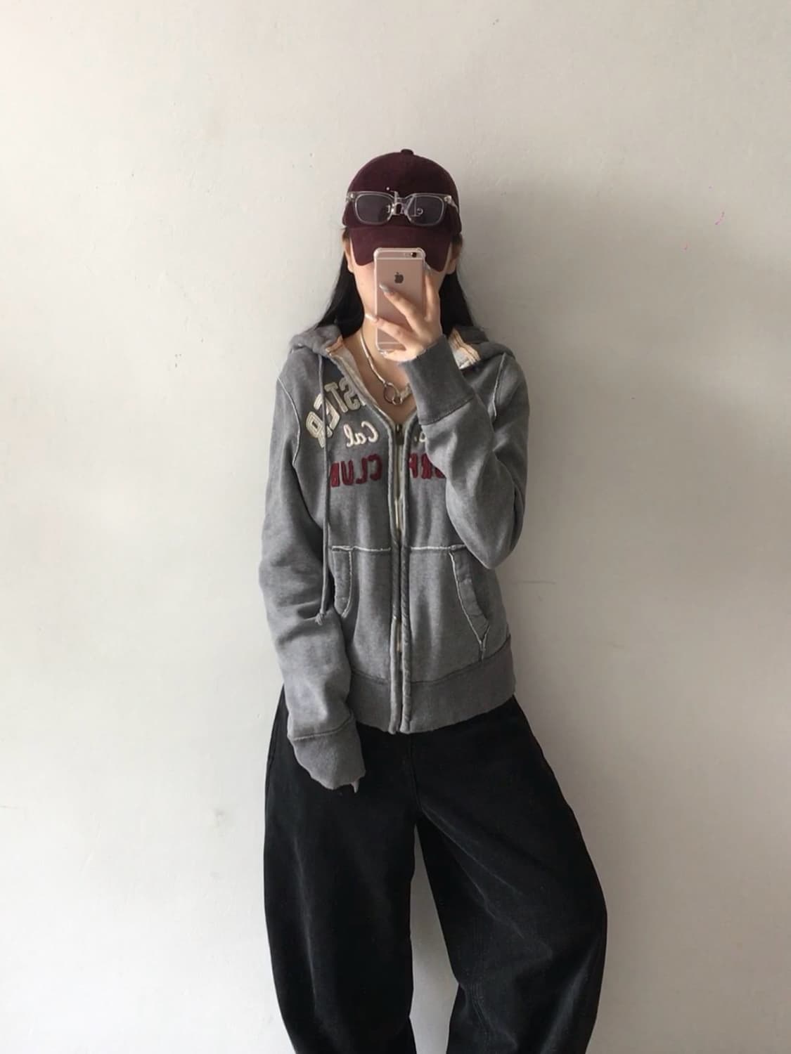 홀리스터 자수패치 로고 후드집업 상품이미지1