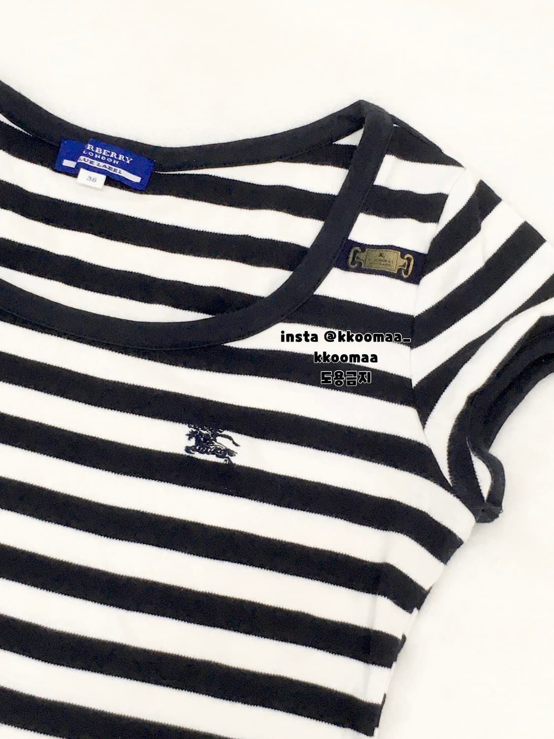 버버리 블루라벨 스프라이트 줄무늬 반팔 상품이미지2