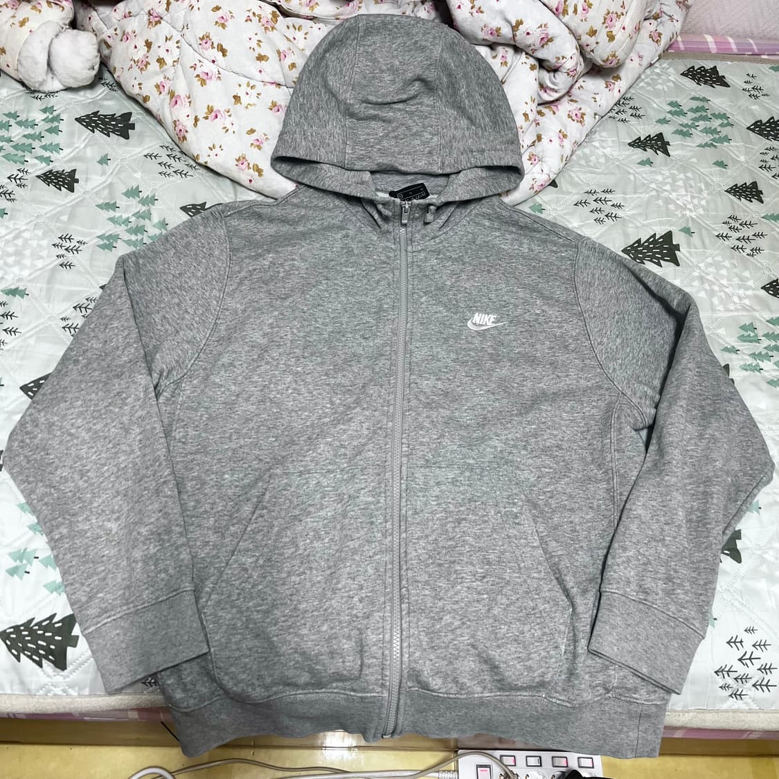 [XL] 나이키 NSW 클럽 풀 집 후드 그레이 헤더 상품이미지3