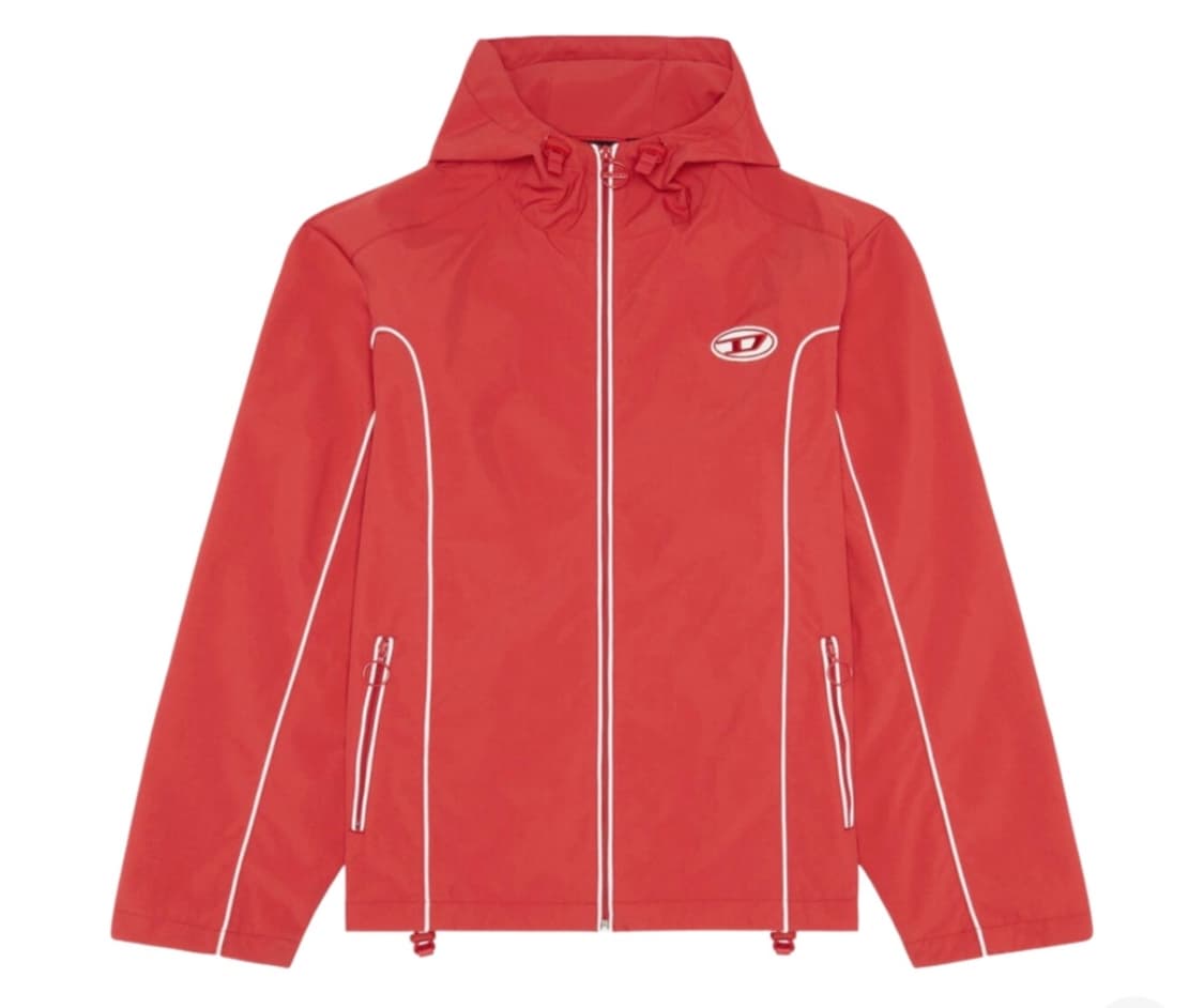 디젤 콘트라스트 파이핑 바람막이 레드 M 상품이미지1