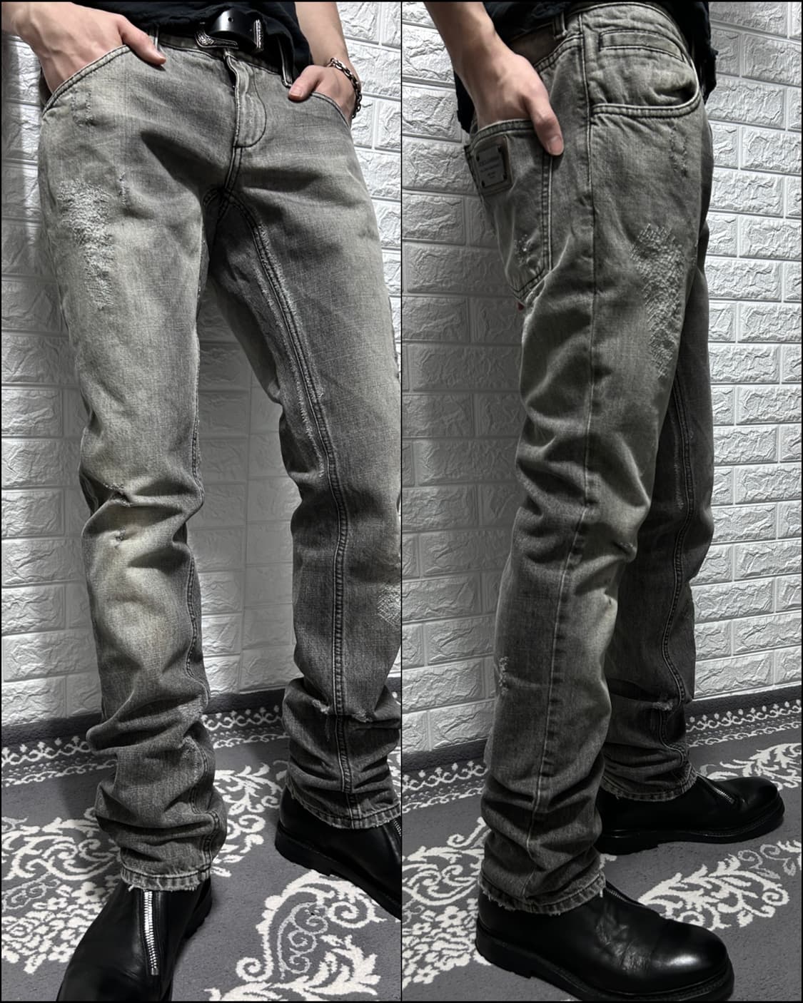 돌체앤가바나 디스트레스드 스트레이트 데님 상품이미지1