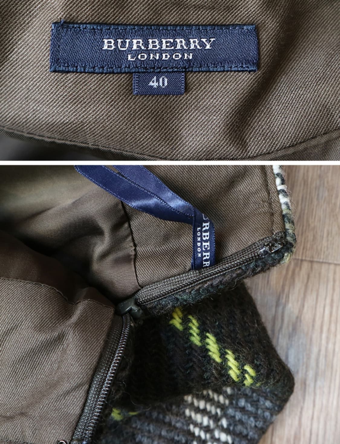 일본판 BURBERRY 버버리 런던 울100% 두툼한 체크 트위드 스커트 상품이미지6