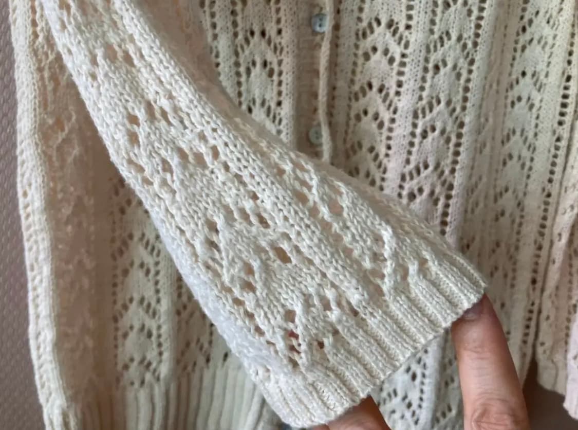 아이보리 레이스 니트 가디건 M 여리핏 상품이미지3