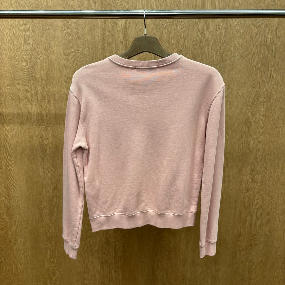 MSGM 라운드넥 긴팔 크롭 맨투맨 빅 로고 박스 프린팅 디테일 핑크 상품이미지3