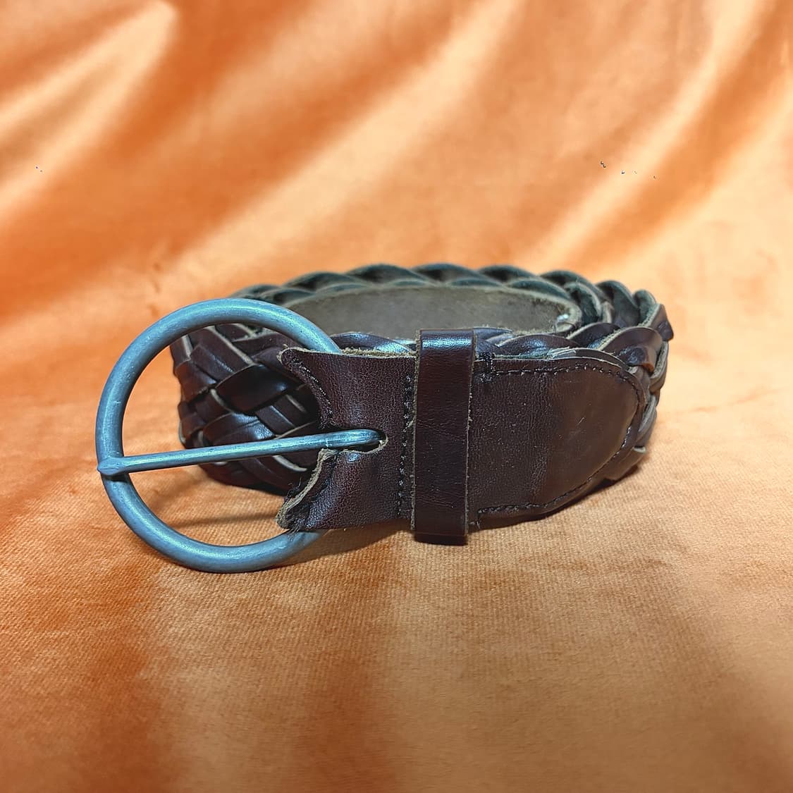 메탈링 버클 브레이디드 레더 벨트 상품이미지2