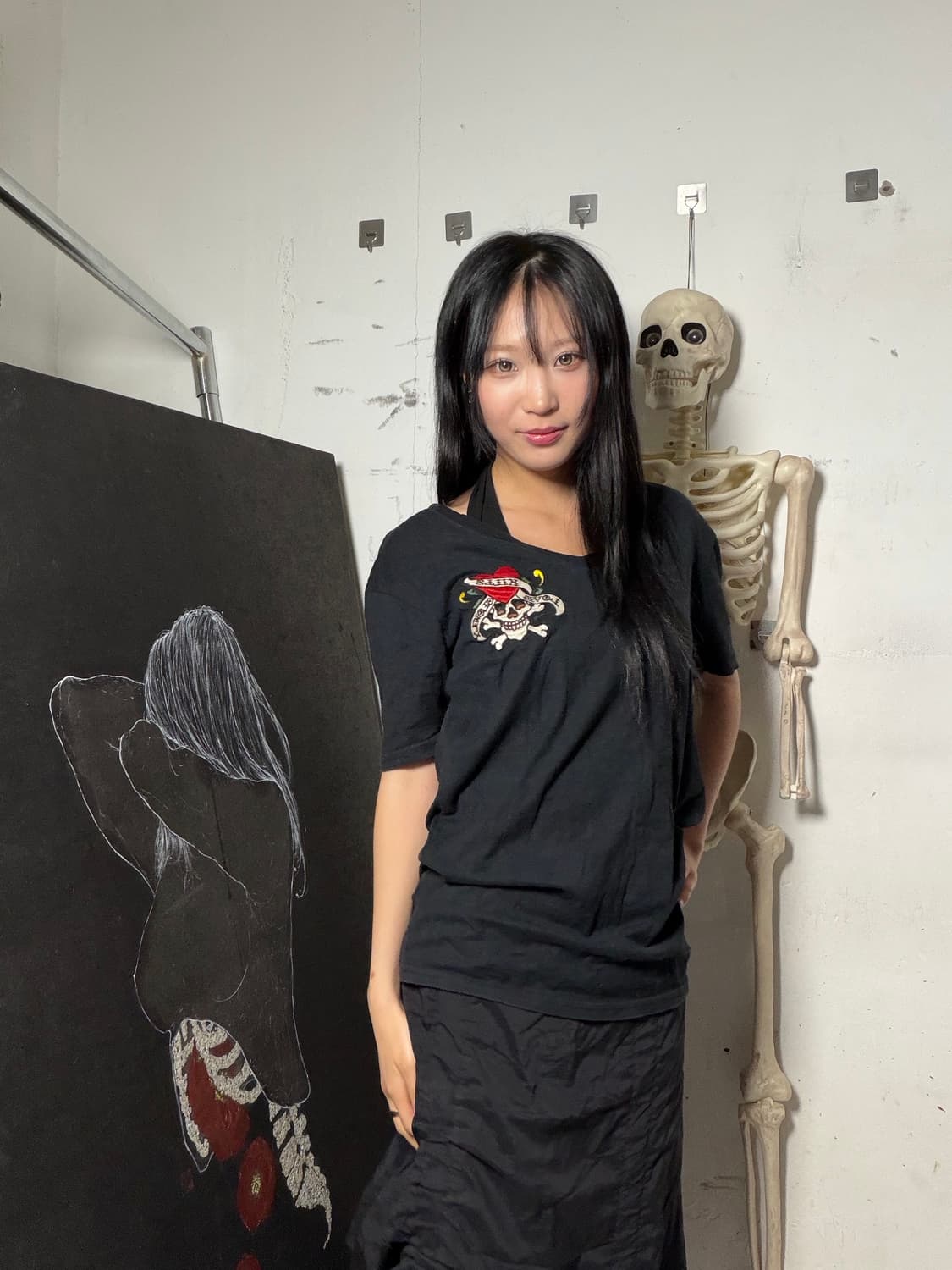 에드하디 Love Kills Slowly 해골 반팔티 XL 상품이미지5