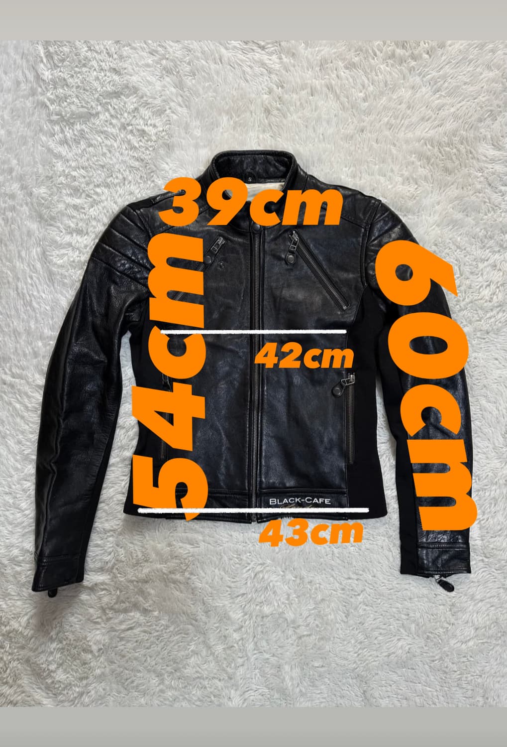 블랙카페런던 가죽 라이더 자켓 S 상품이미지4