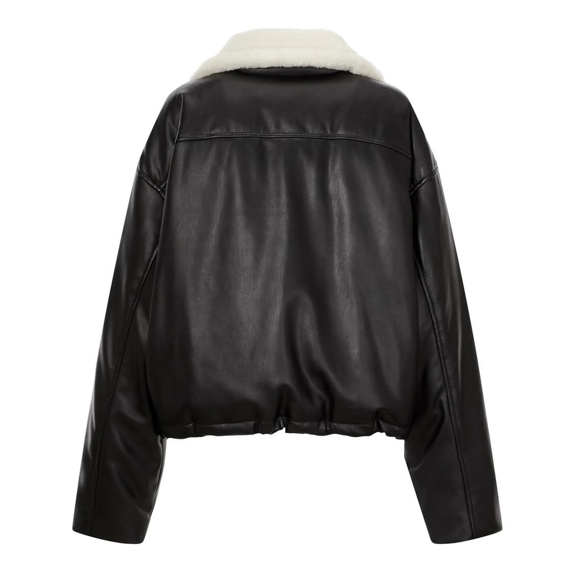 크롭 페이크레더 구스 다운 상품이미지2