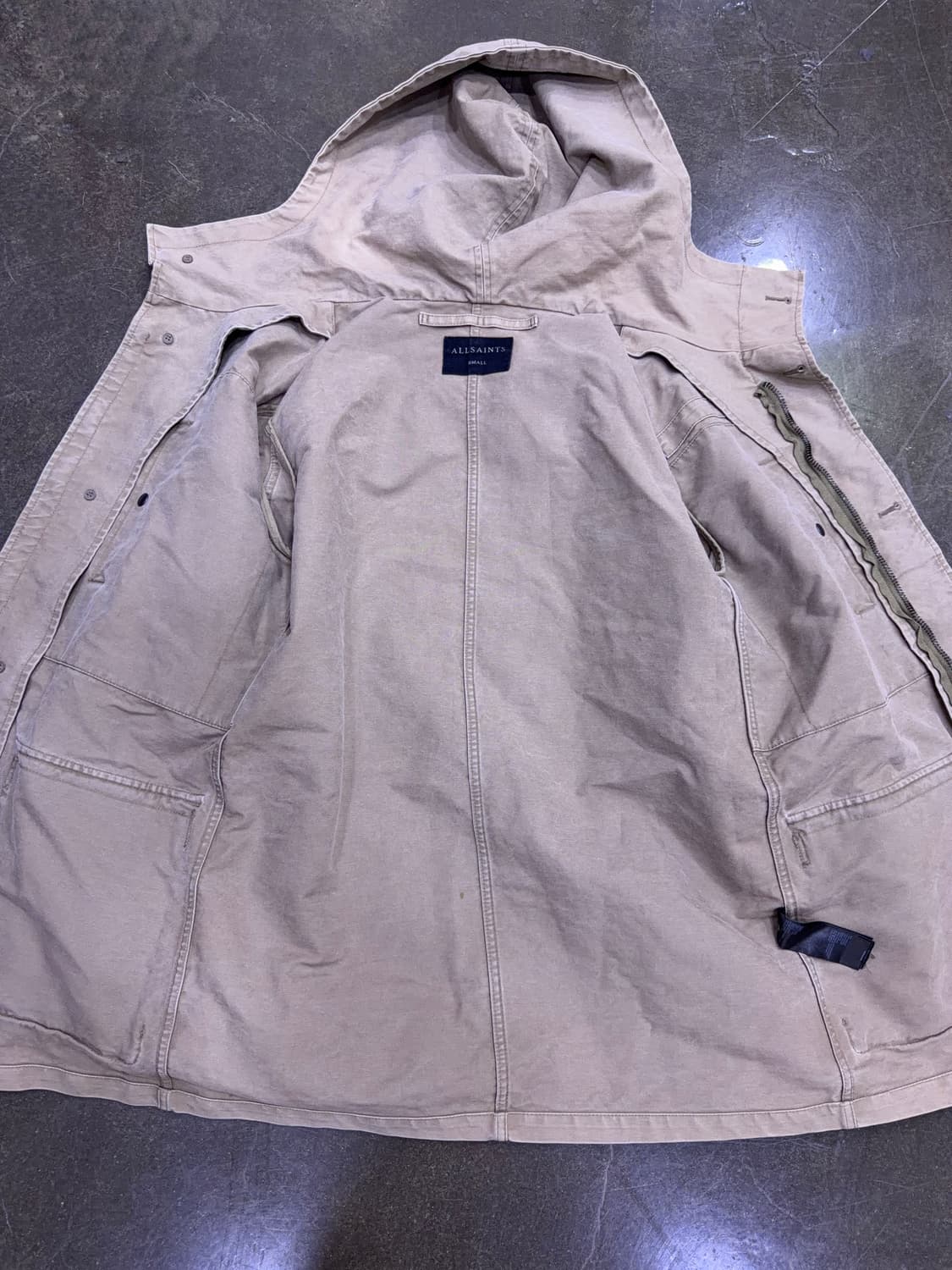 올세인츠 밀리터리 후드 야상 필드자켓 베이지 S 상품이미지9