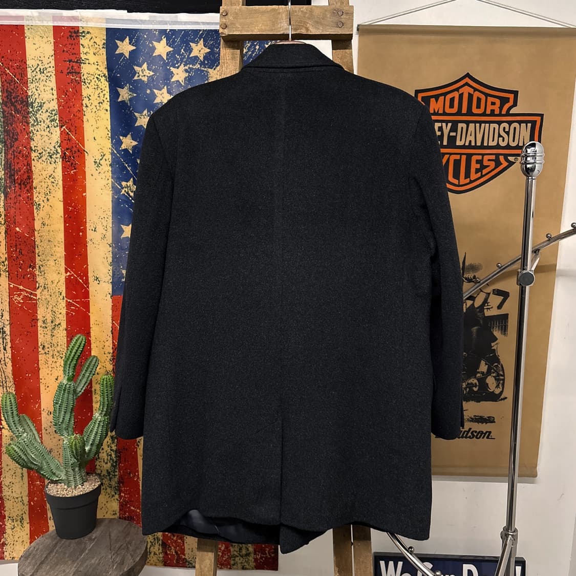 90s 입생로랑 앙고라 울 테일러드 칼라 3버튼 싱글코트 N370 상품이미지2