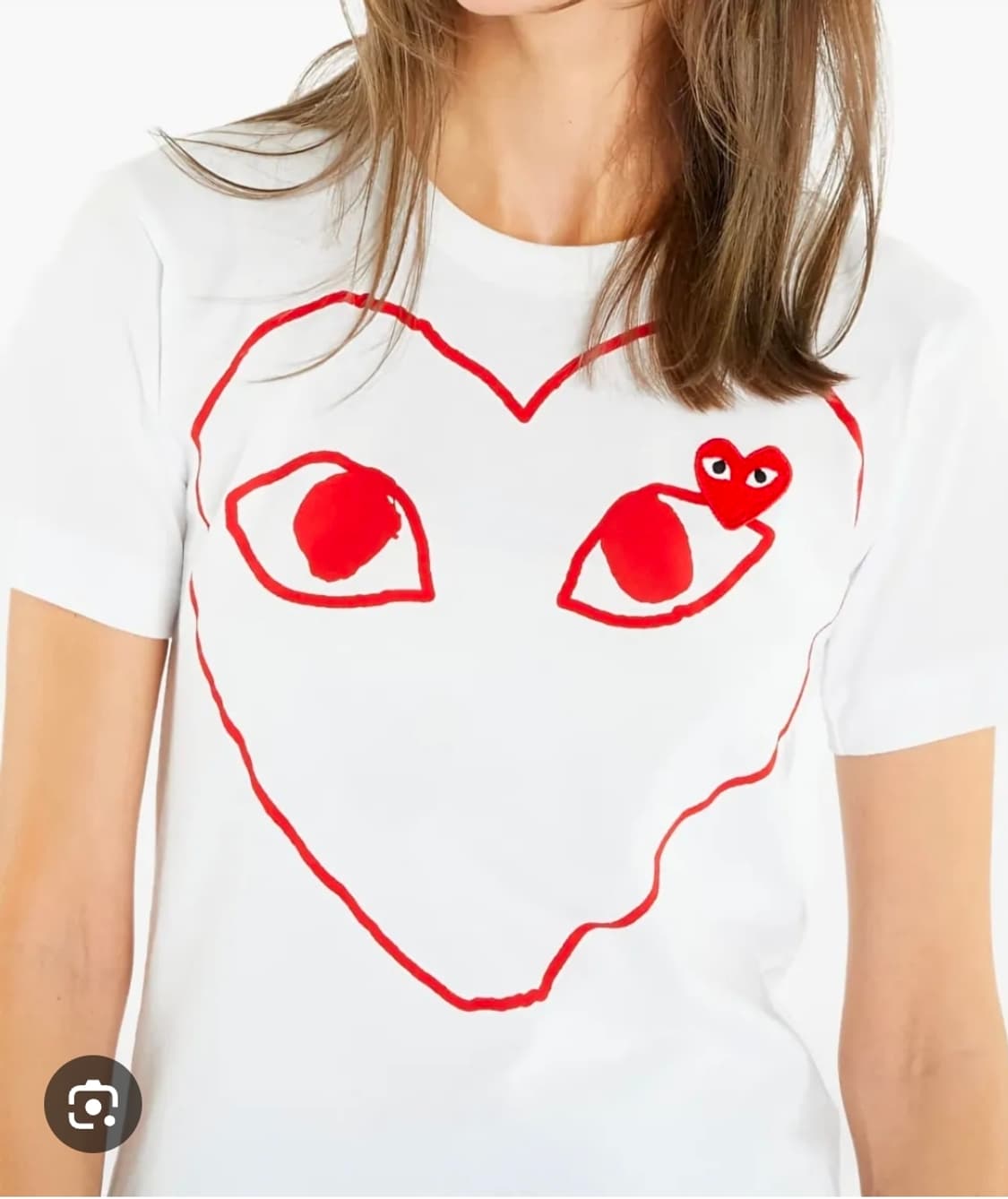 꼼데가르송 반팔티셔츠 슬림100 빅로고 더블하트 티셔츠 MN05 상품이미지5