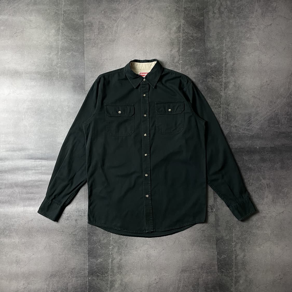 WRANGLER 랭글러 빈티지 블랙 플랩포켓 코튼셔츠 A00454 상품이미지1